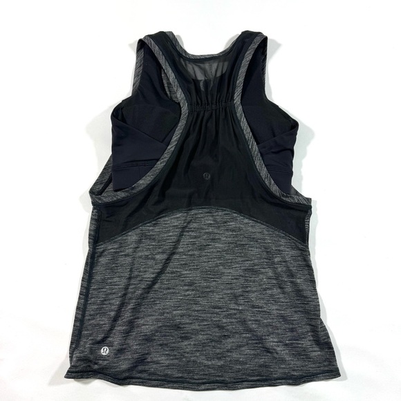 Lululemon Work The Circuit Tank Top Built In Bra Black Heathered Grey - Picture 2 of 6